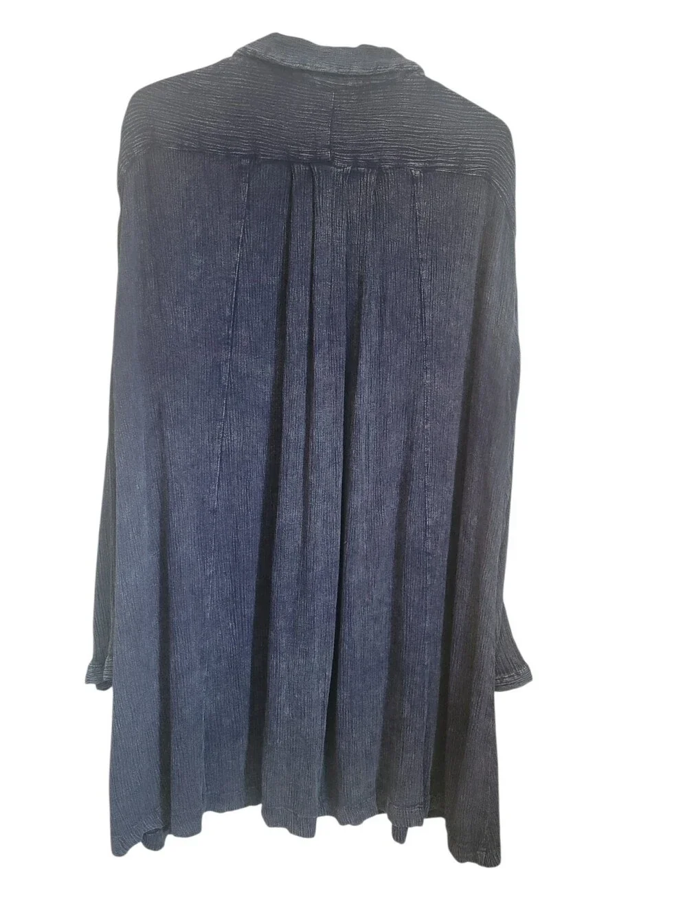 Free People Spin Me Indigo Oversized Tunic Shirt Dress Boho Lagenlook Size Small